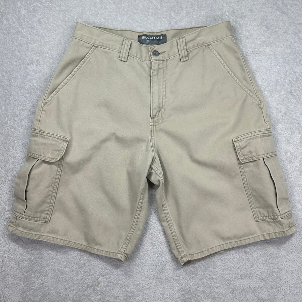 Levi's SilverTab Cargo Shorts Mens 31 Khaki Tan Utility Loose Fit 90s Skater Y2k